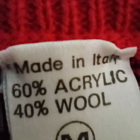 Vintage Nordic Wool Sweater Italy Scoop Neck Pullover Fair Isle Women's PM - Picture 5 of 6